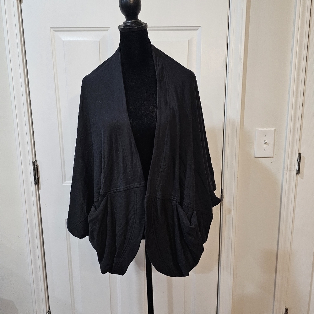 Athleta Black Dolman sleeves slouchy open front Cardigan size Small